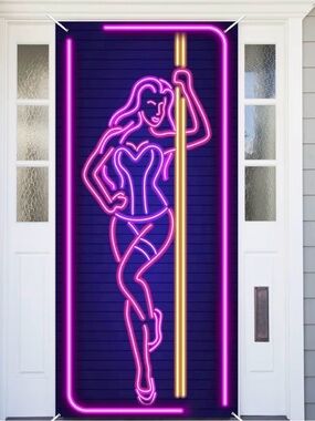 Neon Pole Dancer Wall Art - Pink & Purple Neon Sign